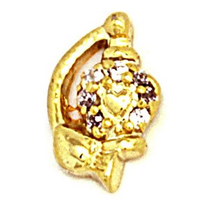 Glass Charm Locket Cubic Zirconia Perfume Bottle Charm