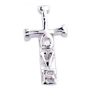 Glass Charm Locket  Love Cross Charm