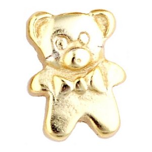 Glass Charm Locket Teddy Bear Charm
