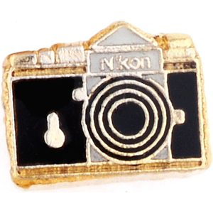 Glass Charm Locket Enameled Photography Camera Charm