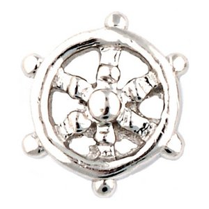 Glass Charm Locket Ship Wheel Charm