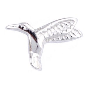 Glass Charm Locket  Hummingbird Charm