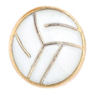 Glass Charm Locket Enameled Volleyball Charm