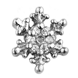 Glass Charm Locket Snowflake Charm