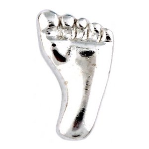 Glass Charm Locket  Barefoot Foot Charm