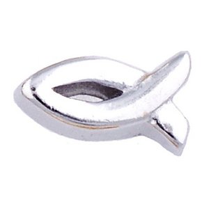 Glass Charm Locket Christian Fish Charm