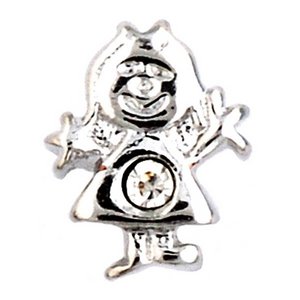 Glass Charm Locket Cubic Zirconia Girl Charm