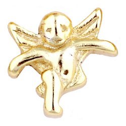 Glass Charm Locket Cherub Angel Charm