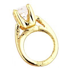 Glass Charm Locket Cubic Zirconia Wedding Ring Charm