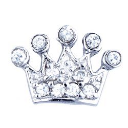 Glass Charm Locket Cubic Zirconia Grand Crown Charm