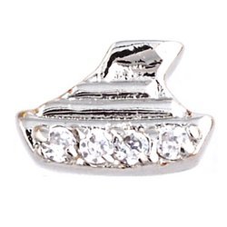 Glass Charm Locket Cubic Zirconia Cruise Ship Charm