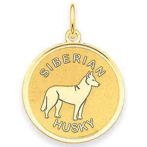 Siberian Husky Disc Charm or Pendant