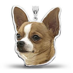 Chiuahua Dog Color Portrait Charm or Pendant