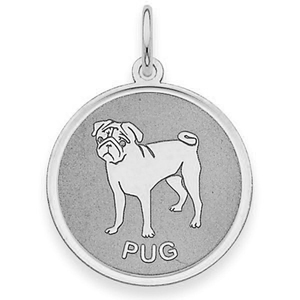 Pug Disc Charm or Pendant