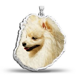 Pomeranian Dog Color Portrait Charm or Pendant