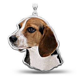 Beagle Dog Color Portrait Charm or Pendant