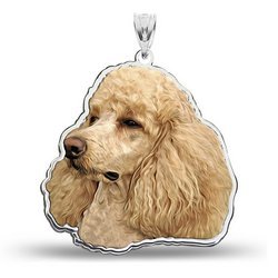 Poodle Dog Color Portrait Charm or Pendant