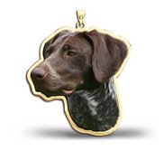 German Shorthaired Pointer Dog Color Portrait Charm or Pendant