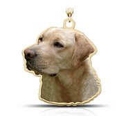 Yellow Labrador Retriever Dog Color Portrait Charm or Pendant