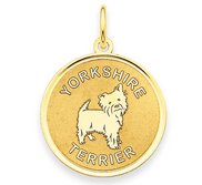 Yorkshire Terrier Disc Charm or Pendant