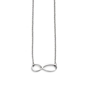 Stainless Steel Polished Horizontal Infinity Symbol Necklace w  20 Inch Chain