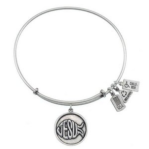 Wind   Fire  Jesus  fish   Expandable Bracelet