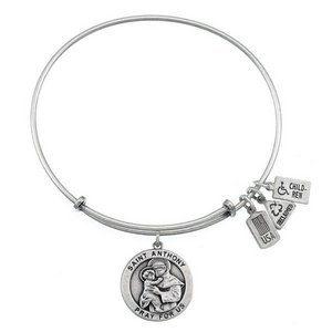 Wind   Fire  Saint Anthony Medal  Expandable Bracelet