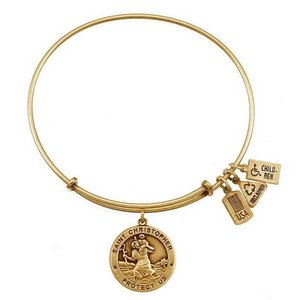 Wind   Fire  Saint Christopher Medal  Expandable Bracelet