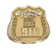 Personalized Police Badge Ring with Badge Number   Department