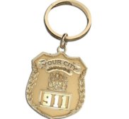 Personalized Police Badge Keychain with Your Number   Department