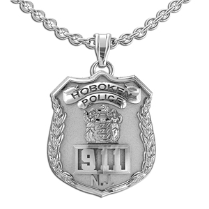Custom Black Metal PU Leather Necklace Pendant Police Security