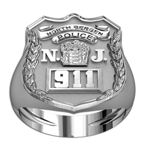 Personalized New Jersey Police Badge Ring with Number   Department