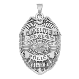 Personalized New Hampshire Police Badge with Your Rank  Number   Department