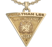 Personalized Triangle Shape State Police Badge with Your Name   Badge Number