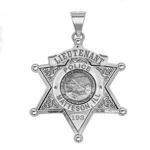 Personalized Illinois 6 Point Star Sheriff Badge with Your Rank  Department and Number