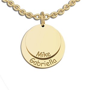 Personalized Round Mother s Two Disc Charm Pendant