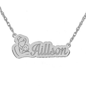 Personalized Mother s   Daughter Pendant w  18  Chain