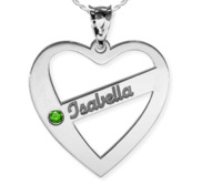 Personalized Heart Family Tree Pendant With Birthstone   Name