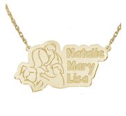 Personalized Mother   Three Daughters Pendant w  18  Chain