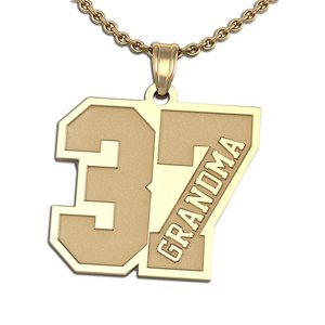 Grandma s Jersey Number Charm or Pendant