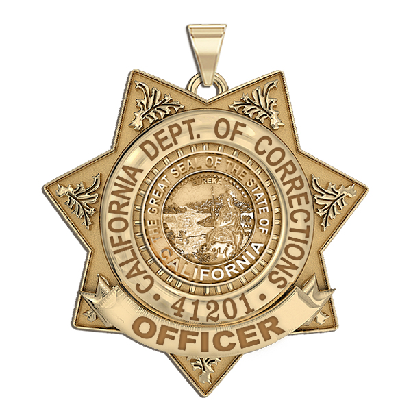 CDCR California Corrections Mini Badge Reel Retractable ID Card Holder Gold