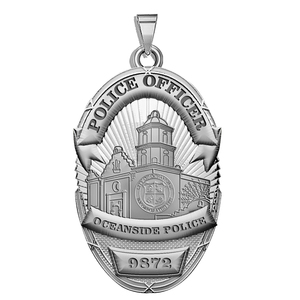 Personalized Oceanside California Police Badge with Your Rank and Number