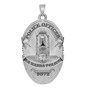 Personalized La Habra California Police Badge with Your Rank and Number