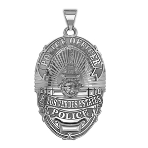 Personalized Palos Verdes California Police Badge with Your Rank and Number