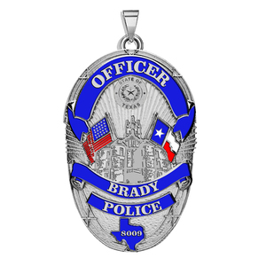 Personalized Brady Texas Police Badge with Your Rank and Number