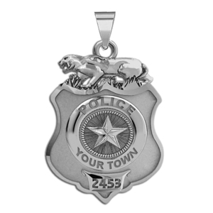 Personalized Texas with Panther Police Badge with Your Department and Number