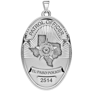 Personalized El Paso Texas Police Badge with Your Rank and Number