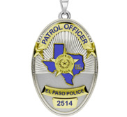 Personalized El Paso Texas Police Badge with Your Rank and Number