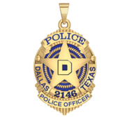 Personalized Dallas Texas Police Badge with Your Rank  and Number