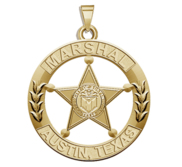Personalized Texas Austin Marshall Badge with Rank and Department